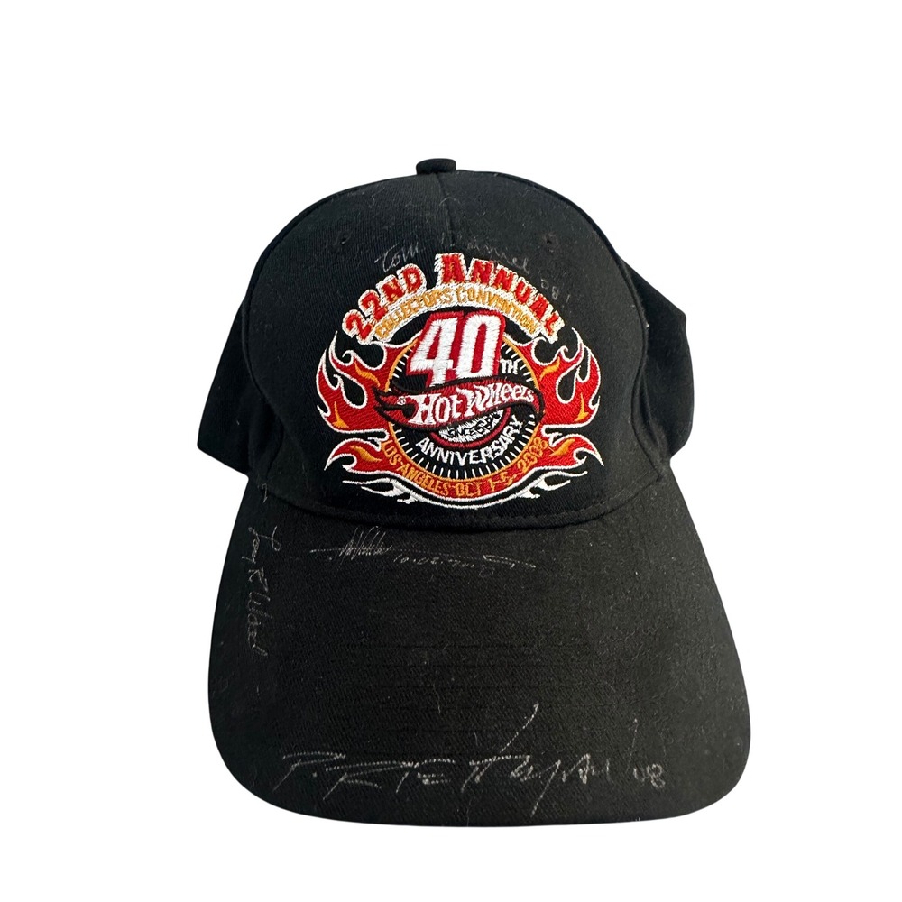 Hot Wheels Mens Black Signed 22nd Collectors Convention Anniversary Hat